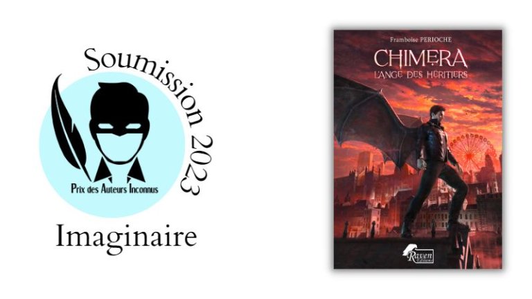Couverture du roman : On y voit un homme en pantalon noir et veste de cuir noire sur le toit d'une maison avec d'immenses ailes dans le dos. A l'arrière plan une ville dans les tons rouge avec une grande-roue qui la domine.