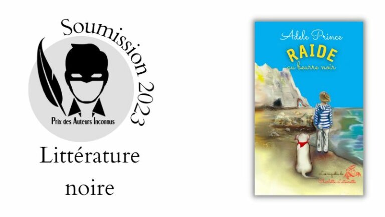 Couverture du roman : On y voit une femme de dos en pantalon blanc et marinière. Elle regarde la plage devant elle. Au loin, on voit une falaise. A ses cotés, se trouve un chien avec un foulard rouge autour du cou