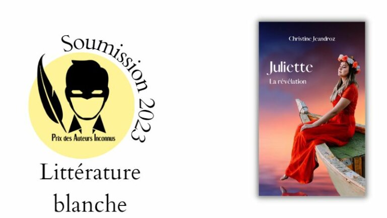Couverture du roman : on y voit une jeune femme aux longs cheveux clairs qui porter une longue robe rouge et une couronne de roses bleues et roses. Elle est assise à la proue d'une barque avec un pied nu qui frôle la surface de l'eau.
